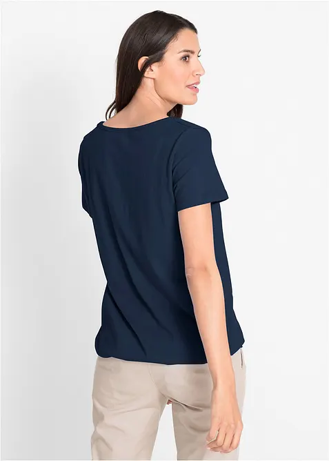 Triko s čist&eacute; bavlny, kr&aacute;tk&yacute; ruk&aacute;v, bonprix