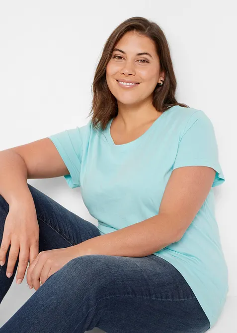 Tričko s kulat&yacute;m v&yacute;střihem (5 ks v balen&iacute;), bonprix