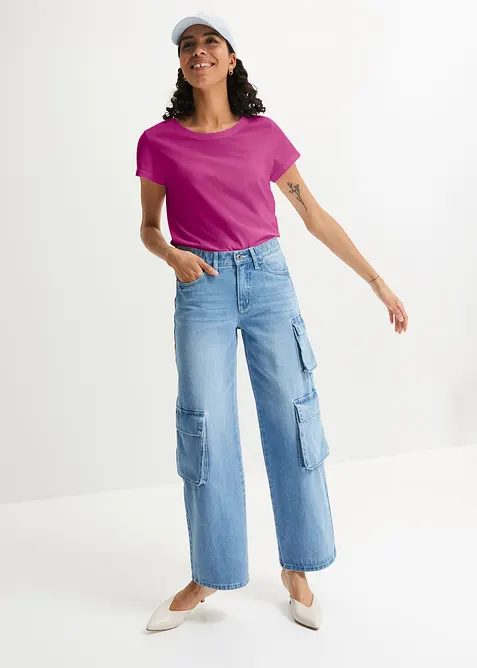 Tričko s kulat&yacute;m v&yacute;střihem (5 ks v balen&iacute;), bonprix