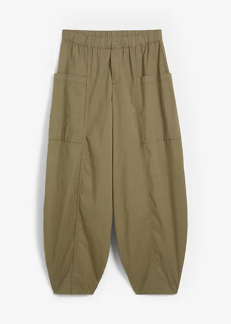 Keprové kalhoty z elastické bavlněné směsi, bonprix