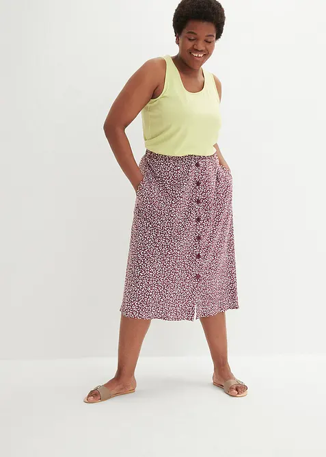 Viskózová sukně s kapsami, bonprix