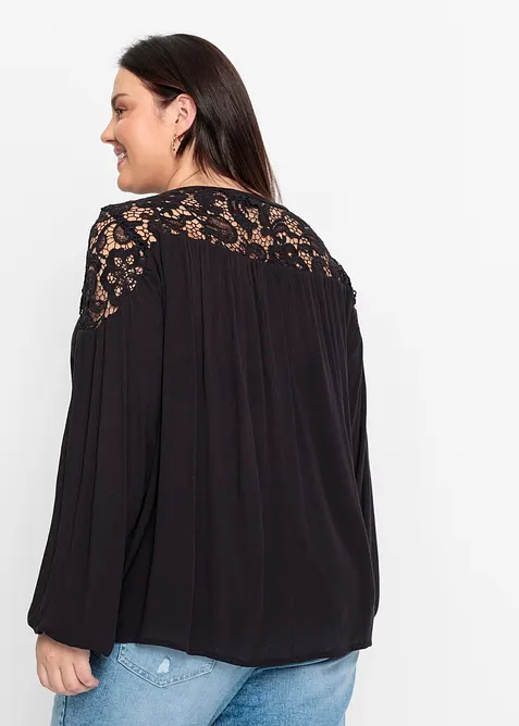 Tunika ze spl&yacute;vav&eacute; visk&oacute;zy, bonprix