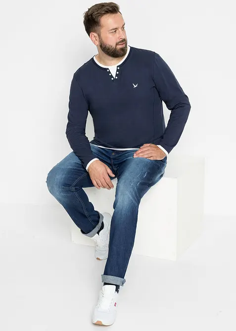 Triko 2 v 1, dlouhý rukáv (2 ks v balení), bonprix