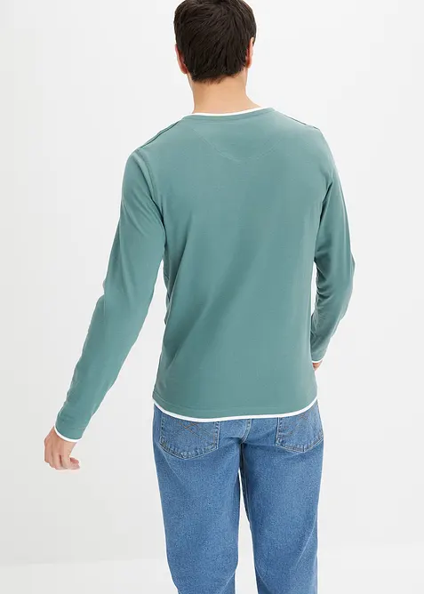 Tričko 2 v 1, dlouh&yacute; ruk&aacute;v (2 ks v balen&iacute;), bonprix