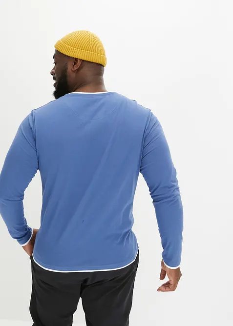 Tričko 2 v 1, dlouh&yacute; ruk&aacute;v (2 ks v balen&iacute;), bonprix