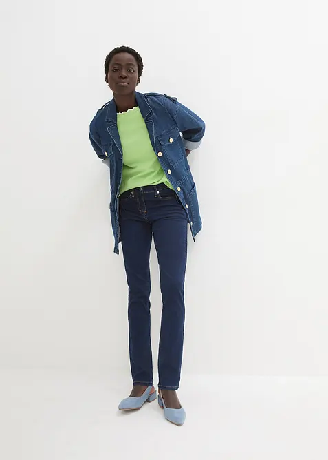 Dž&iacute;ny Slim Fit, Mid Waist, Super Stretch, bonprix