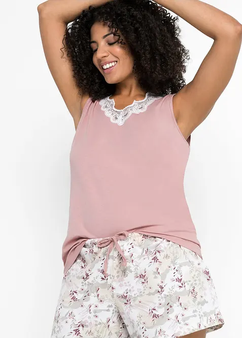 Krátké pyžamo s jemnou krajkou, bonprix