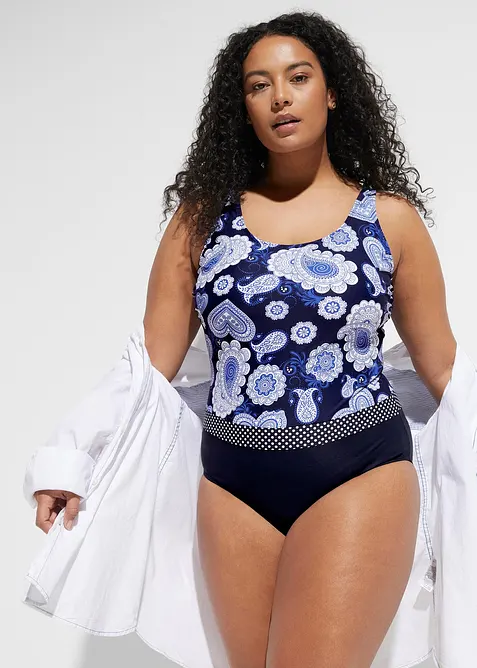 Stahovací jednodílné plavky, střední tvarující efekt, bonprix