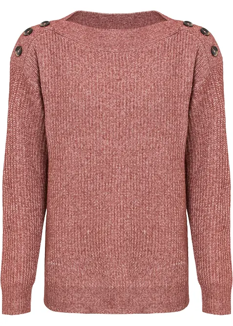 Oversize svetr s knofl&iacute;ky, bonprix