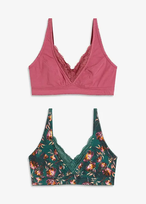 Podprsenka bez kostic, organická bavlna (2 ks v balení), bonprix