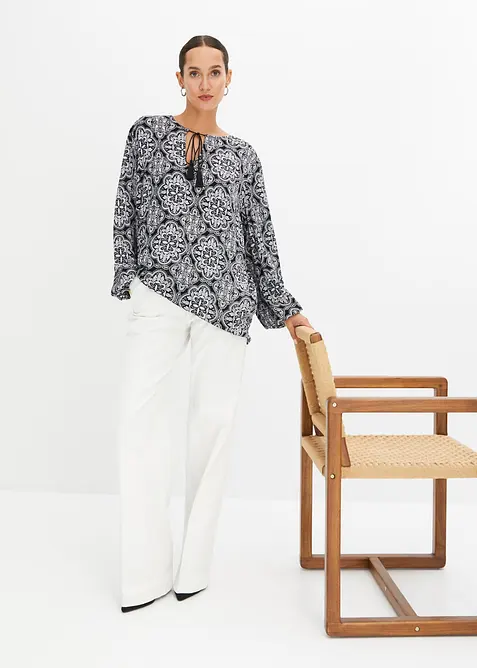 Halenkové tričko ze strukturované viskózy, bonprix