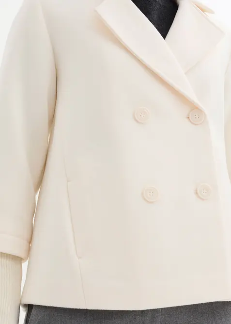 Kabanový kabátek s pletenými rukávy, bonprix