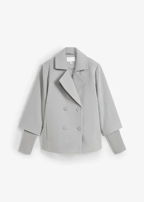 Kabanový kabátek s pletenými rukávy, bonprix