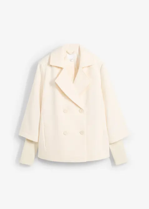 Kabanový kabátek s pletenými rukávy, bonprix