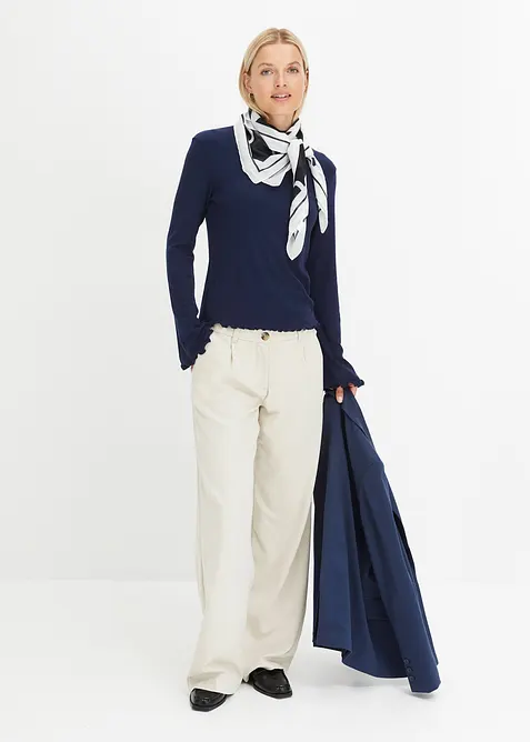 Žebrovan&eacute; triko, dlouh&yacute; ruk&aacute;v, bonprix