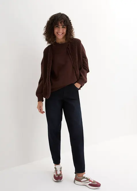 Džíny Barrel s pohodlnou pasovkou, High Waist, bonprix