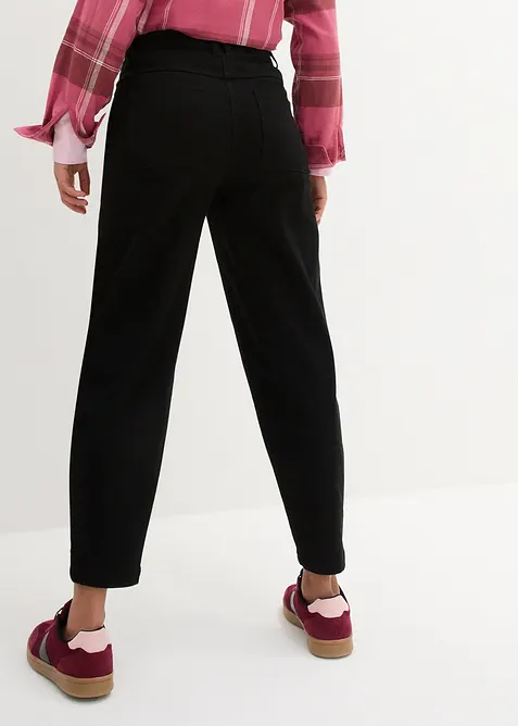 Twilové kalhoty ve střihu Barrel s dopředu posazenými švy a pohodlným pasem High Waist, bonprix