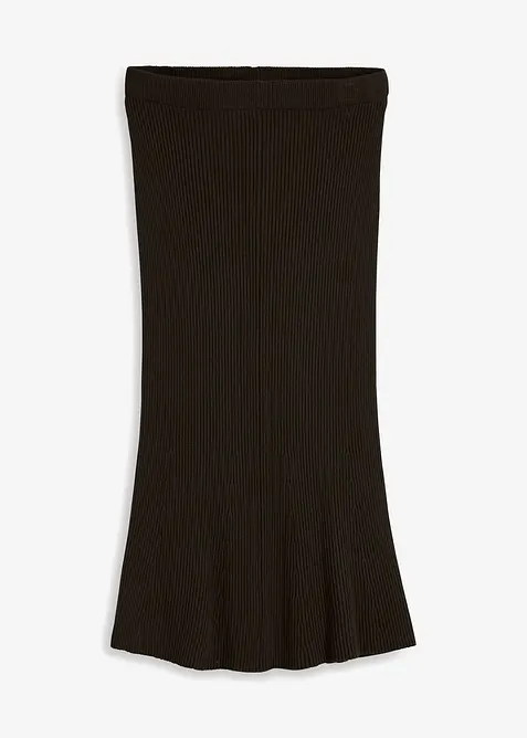 Žebrovaná pletená sukně z viskózové směsi, bonprix