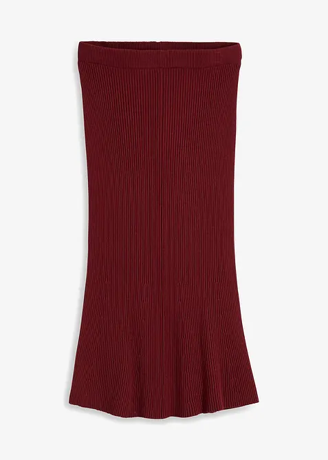 Žebrovaná pletená sukně z viskózové směsi, bonprix