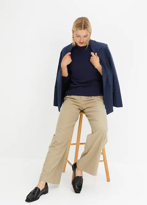 Žebrovan&eacute; triko z čist&eacute; bavlny, dlouh&yacute; ruk&aacute;v, bonprix