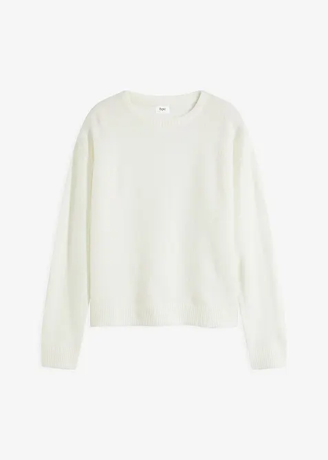 Svetr s kulatým výstřihem a spadlými rameny, bonprix