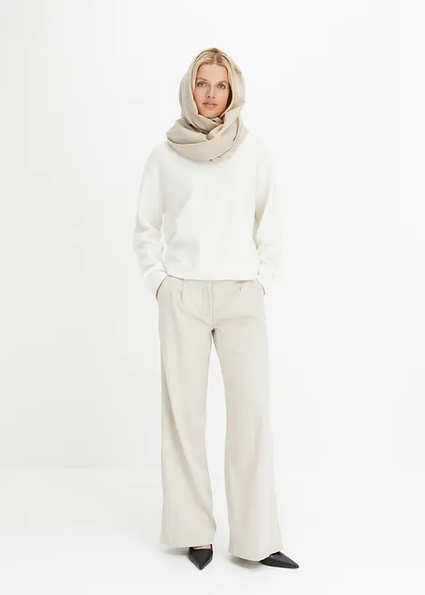 Svetr s kulatým výstřihem a spadlými rameny, bonprix