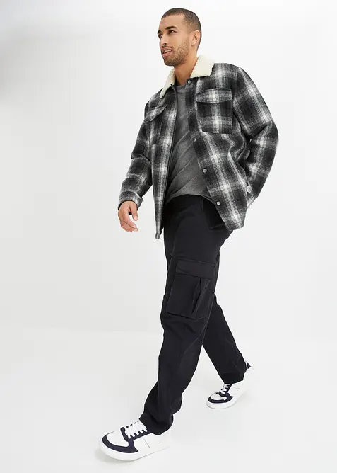 Cargo kalhoty Loose Fit, z robustního bavlněného streče, Straight, bonprix