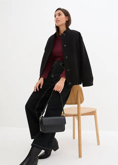 Pruhovan&eacute; triko s dlouh&yacute;m ruk&aacute;vem a lodičkov&yacute;m v&yacute;střihem, bonprix