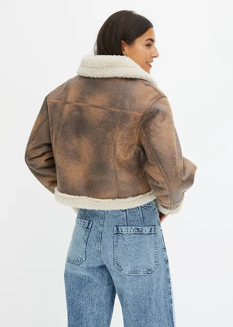 Leteck&aacute; bunda z uměl&eacute; kože&scaron;iny, bonprix