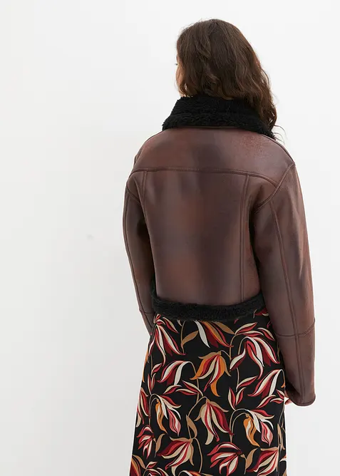 Letecká bunda z umělé kožešiny, bonprix