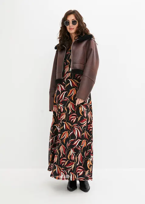 Letecká bunda z umělé kožešiny, bonprix