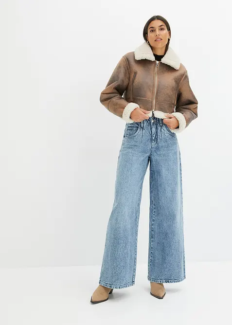 Leteck&aacute; bunda z uměl&eacute; kože&scaron;iny, bonprix