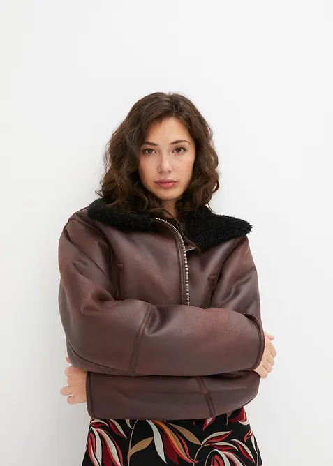 Leteck&aacute; bunda z uměl&eacute; kože&scaron;iny, bonprix