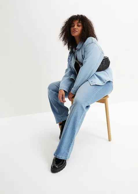 Strečové džíny Wide Leg, Mid Waist, bonprix