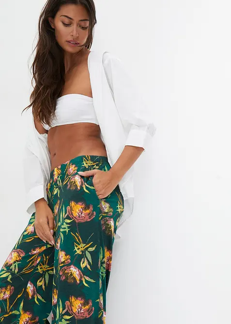 Široké pyžamové kalhoty z měkké viskózové směsi, bonprix