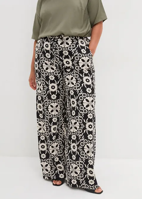 Visk&oacute;zov&eacute; kalhoty s průhmatov&yacute;mi kapsami, s potiskem, bonprix