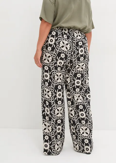 Visk&oacute;zov&eacute; kalhoty s průhmatov&yacute;mi kapsami, s potiskem, bonprix