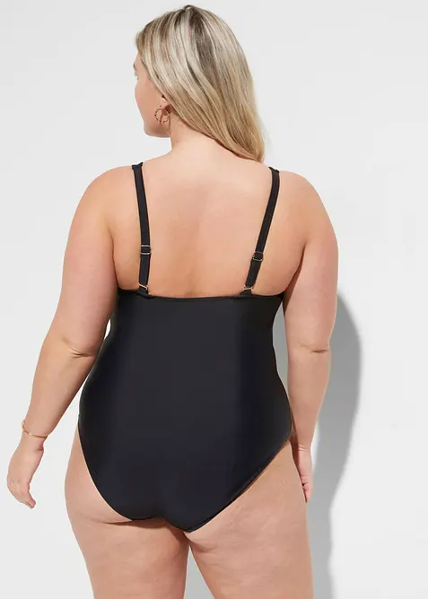 Stahovac&iacute; jednod&iacute;ln&eacute; plavky, lehk&yacute; tvaruj&iacute;c&iacute; efekt, s v&yacute;střihem do V, bonprix