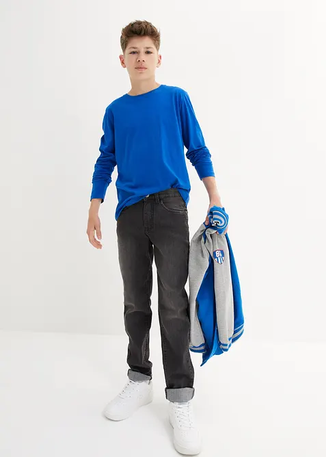 Tričko s dlouhým rukávem a organickou bavlnou (3 ks v balení), bonprix