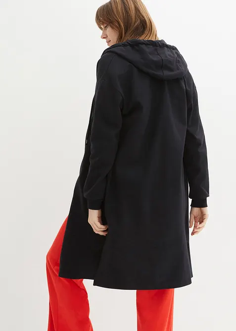 Dlouhá propínací mikina s postranními rozparky, bonprix