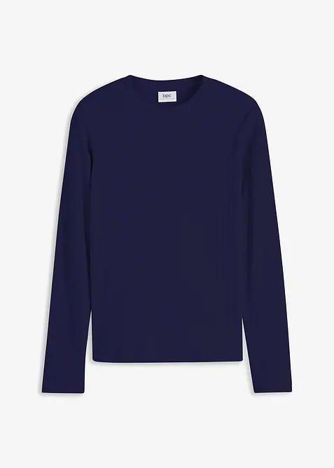 Žebrovan&eacute; triko z čist&eacute; bavlny, dlouh&yacute; ruk&aacute;v, bonprix