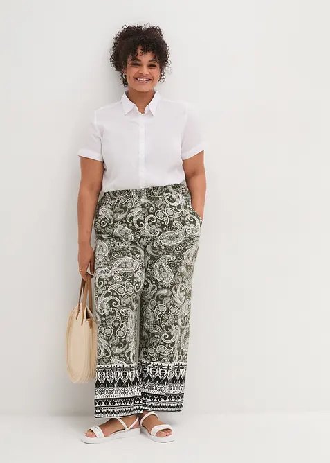 Kalhoty Palazzo z měkk&eacute; směsi s visk&oacute;zou, bonprix