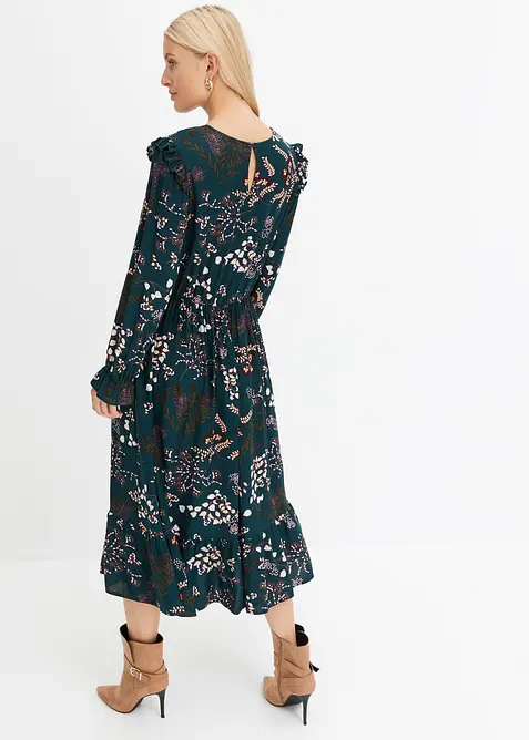 Midi šaty z čisté viskózy, bonprix