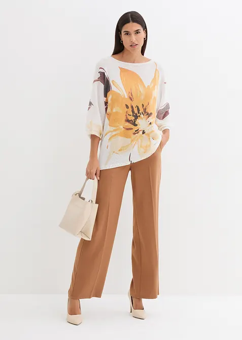 Svetr s květinovým potiskem, bonprix