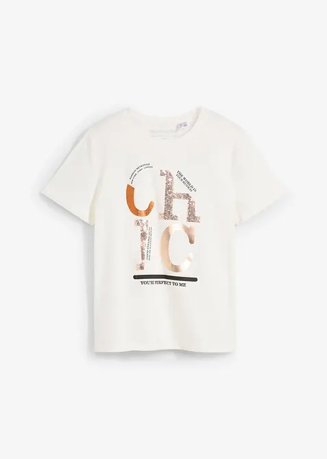 Tričko se třpytiv&yacute;m potiskem, bonprix