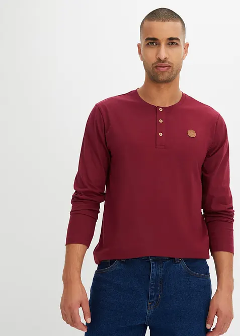 Henley tričko s dlouhým rukávem (2 ks v balení), z čisté organické bavlny, bonprix