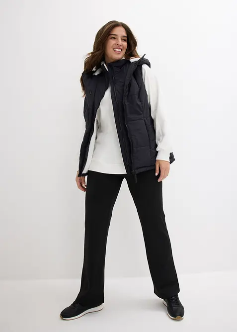 Prošívaná vesta s podšívkou z medvídkového flísu, bonprix