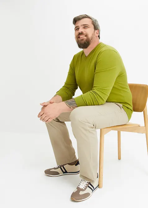 Svetr  z jemn&eacute; pleteniny z měkk&eacute; bavlněn&eacute; směsi, bonprix