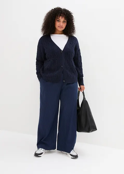 Kalhoty Palazzo ve vlněn&eacute;m vzhledu, bonprix