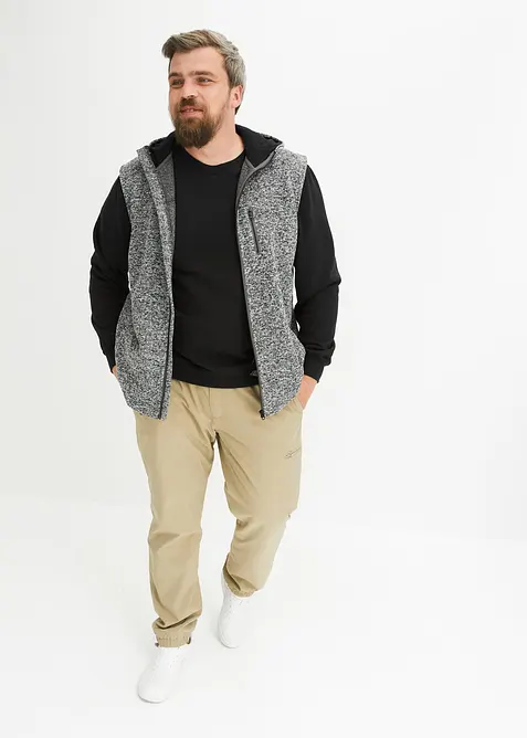 Vesta z pleteného flísu, s kapucí, bonprix